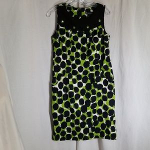 K studio collection green/black dot dress